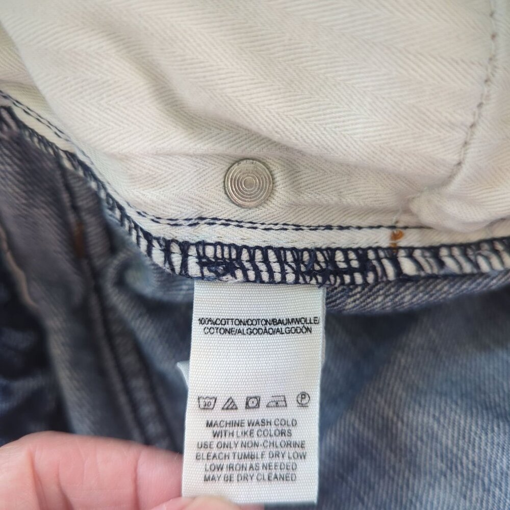Free People Women's frayed distressed high waist denim button fly shorts‎ sz 27 - Picture 4 of 10